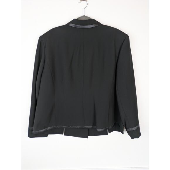 En Avance Jacket Satin Trim Classic Chic Vintage Jackie O Black Size 24W - Picture 4 of 9